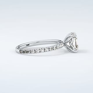 1.5 CT Asscher Cut Pave Moissanite Engagement Ring 16