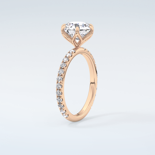 1.5  CT Round Cut Pave Moissanite Engagement Ring 12