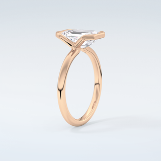 2.0 CT Emerald Cut Half Bezel Moissanite Engagement Ring 12