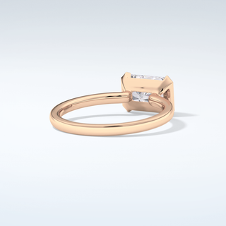 2.0 CT Radiant Cut Half Bezel Moissanite Engagement Ring 9