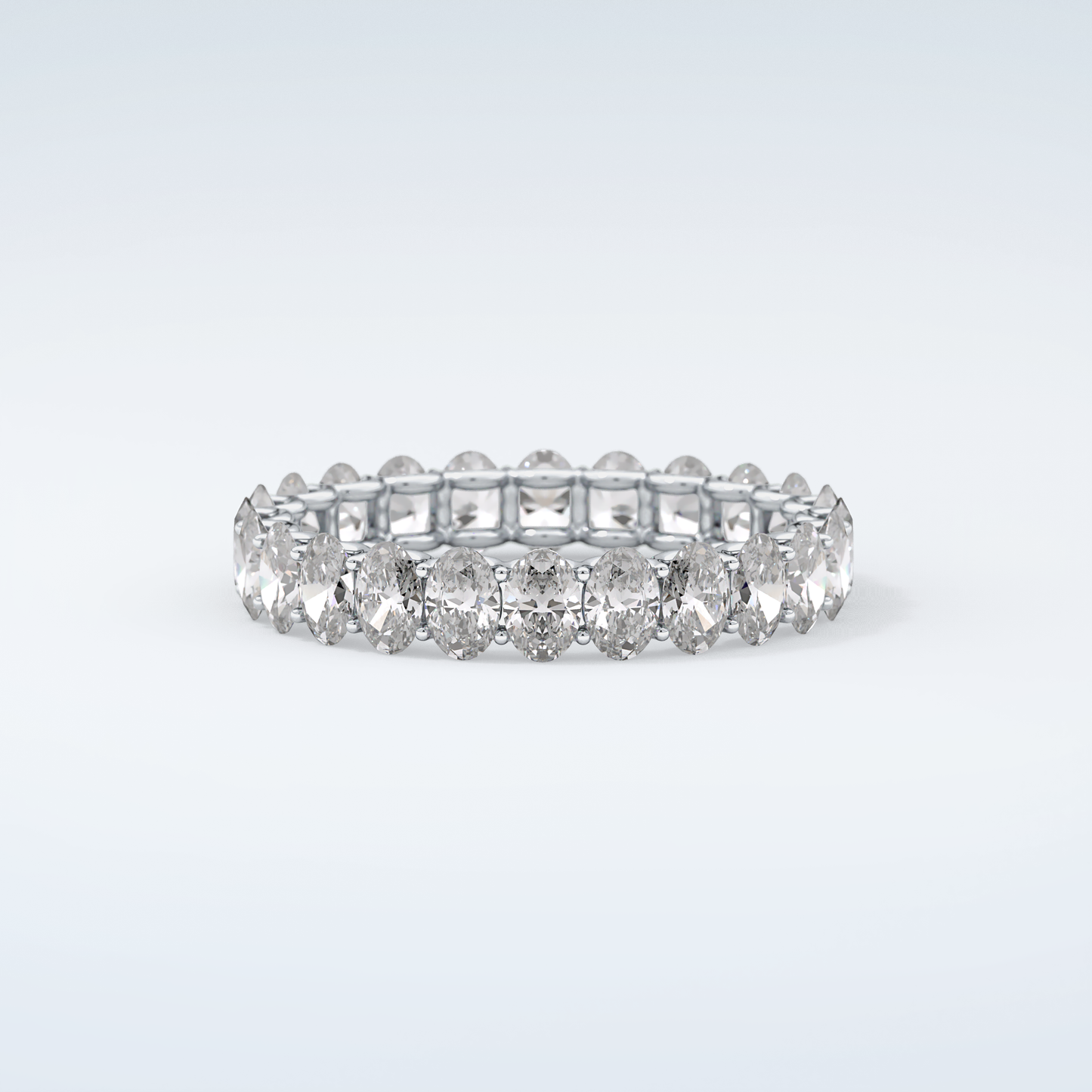 3.15 TCW Oval Shaped Moissanite Wedding Band