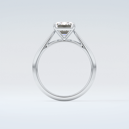 2.0 CT Emerald Cut Solitaire Moissanite Engagement Ring