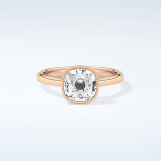 1.5 CT Cushion Cut Bezel Style Moissanite Engagement Ring 7