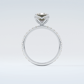 1.75 CT Emerald Cut Pave Moissanite Engagement Ring 14