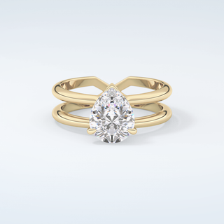 2.0 CT Pear Cut Double Shank Style Moissanite Engagement Ring 1