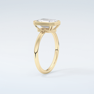 2.0 CT Emerald Cut Bezel Solitaire Moissanite Engagement Ring 6