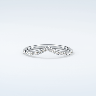 0.74 TCW Round Cut V Shaped Moissanite Wedding Band 13