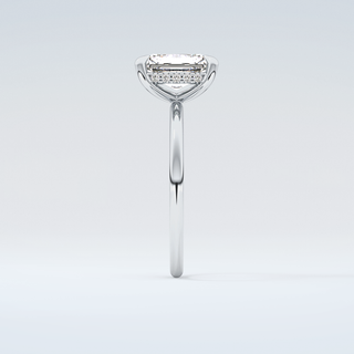 2.0 CT Radiant Cut Hidden Halo Moissanite Engagement Ring 17