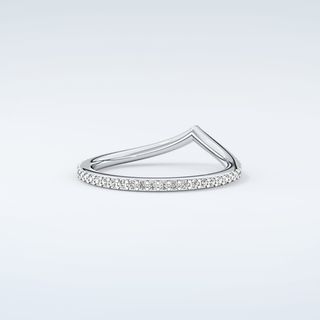 0.74 TCW Round Cut V Shaped Moissanite Wedding Band 15