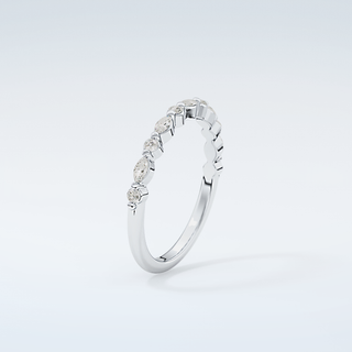 0.32 TCW Round & Marquise Shaped Moissanite Wedding Band 18