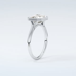 2.0 CT Emerald Cut Solitaire Moissanite Engagement Ring 18