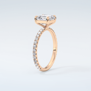 2.0 CT Asscher Cut Pave Style Moissanite Engagement Ring 12