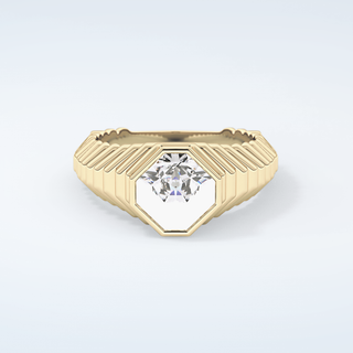 1.5 CT Asscher Cut Solitaire Bezel Moissanite Engagement Ring 1