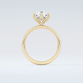 1.5  CT Round Cut Pave Moissanite Engagement Ring 2