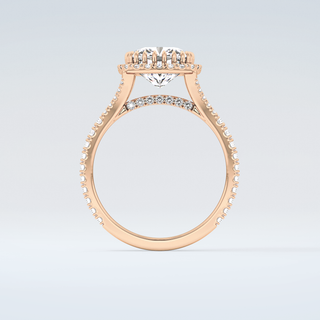 2.0 CT Cushion Cut Halo & Pave Split Shank Moissanite Engagement Ring 8