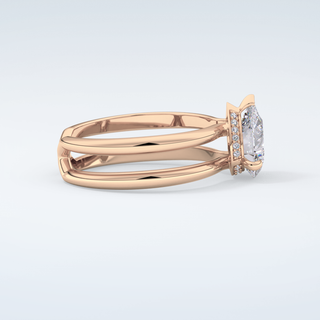 2.0 CT Pear Cut Double Shank Style Moissanite Engagement Ring 10