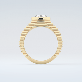 1.5 CT Asscher Cut Solitaire Bezel Moissanite Engagement Ring 2