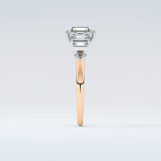 1.0 CT Asscher Cut Cluster Style Moissanite Engagement Ring 11