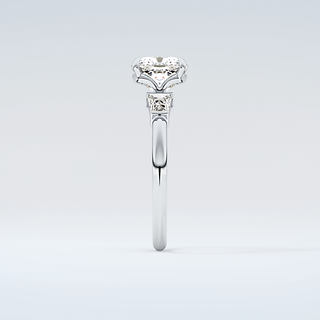 2.0 CT Cushion Cut Three Stone Moissanite Engagement Ring 17