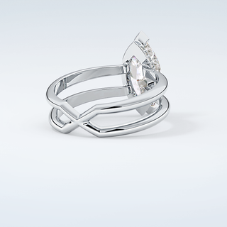 2.0 CT Marquise Cut Double Shank Style Moissanite Engagement Ring 15