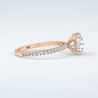 2.0 CT Round Cut Pave Hidden Halo Moissanite Engagement Ring 10