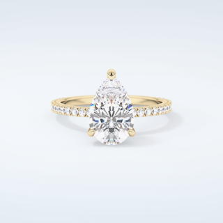 2.0 CT Pear Cut Pave Moissanite Engagement Ring 1