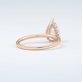 2.0 CT Pear Cut Hidden Halo Moissanite Engagement Ring 9