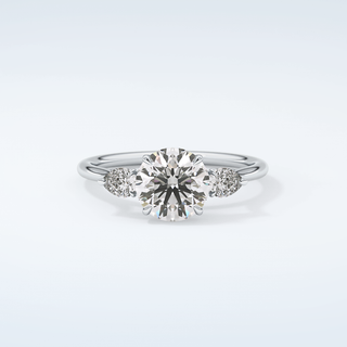 1.5 CT Round Cut Three Stone Moissanite Engagement Ring 13