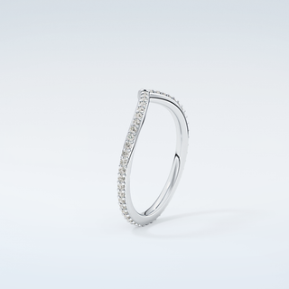 0.74 TCW Round Cut V Shaped Moissanite Wedding Band 18