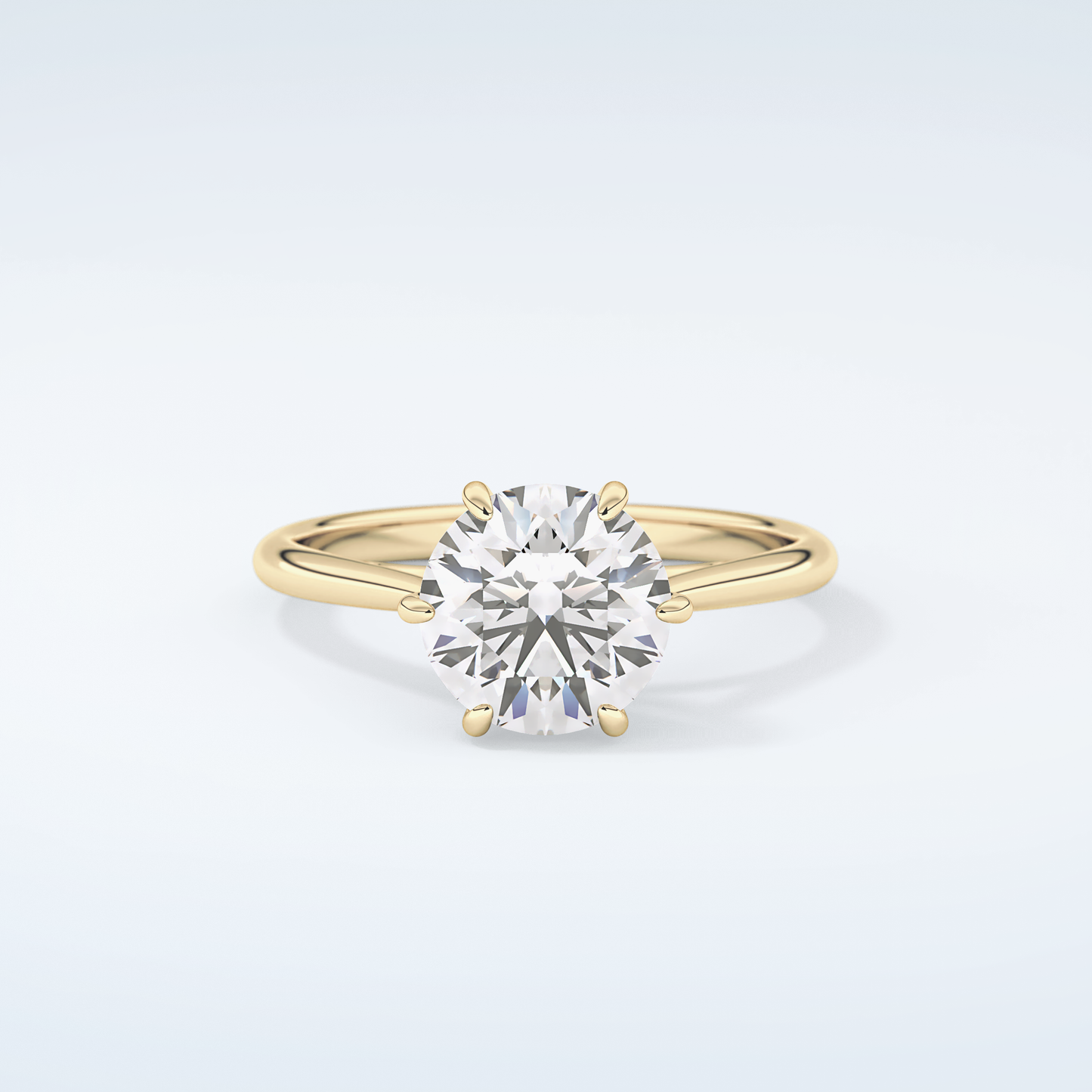 2.0 CT Round Cut Solitaire Moissanite Engagement Ring