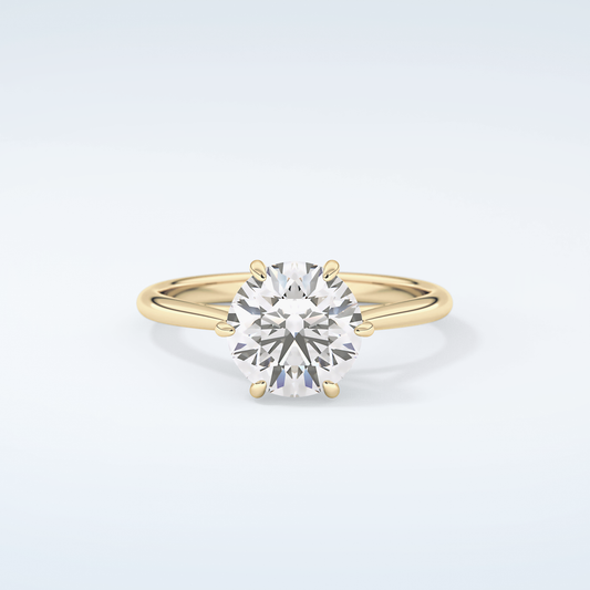 2.0 CT Round Cut Solitaire Moissanite Engagement Ring