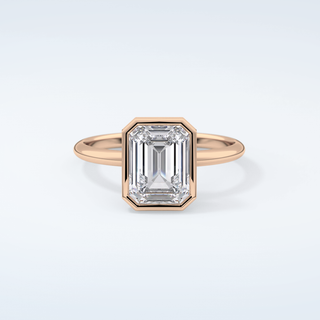 2.0 CT Emerald Cut Bezel Solitaire Moissanite Engagement Ring 7