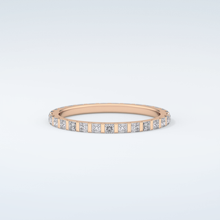 0.54 TCW Princess Shaped Moissanite Wedding Band 9