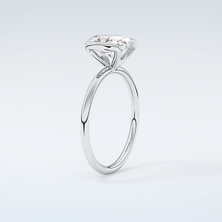 2.0 CT Oval Cut Half Bezel Solitaire Moissanite Engagement Ring 18