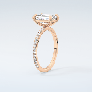 2.0 CT Emerald Cut Pave Moissanite Engagement Ring 12