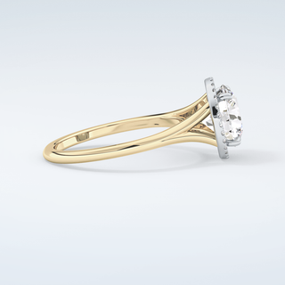 2.0 CT Round Cut Halo Split Shank Moissanite Engagement Ring 4