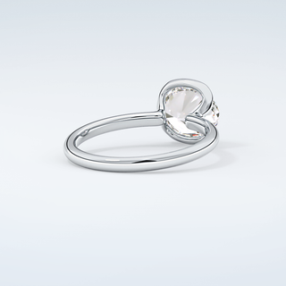 2.0 CT East West Oval Cut Half Bezel Moissanite Engagement Ring 15