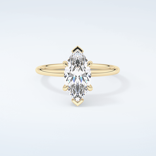 1.5 CT Marquise Cut Hidden Halo Moissanite Engagement Ring 1