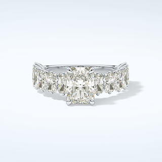 2.0 CT Radiant Cut Pave Moissanite Engagement Ring 13