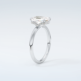 2.0 CT Emerald Cut Hidden Halo Moissanite Engagement Ring 18