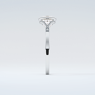 2.0 CT Princess Cut Half Bezel Moissanite Engagement Ring 17