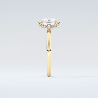2.0 CT Oval Cut Hidden Halo Moissanite Engagement Ring 5