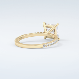 2.0 CT Princess Cut Pave Moissanite Engagement Ring 3