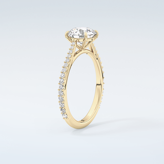 1.5 CT Round Cut Pave Moissanite Engagement Ring 6