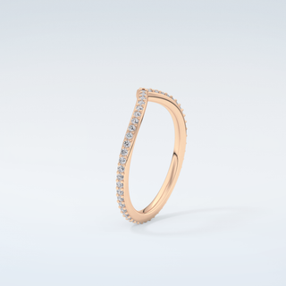 0.74 TCW Round Cut V Shaped Moissanite Wedding Band 12