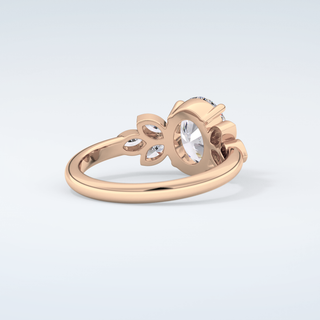 1.25 CT  Oval Cut Cluster Style Moissanite Engagement Ring 9