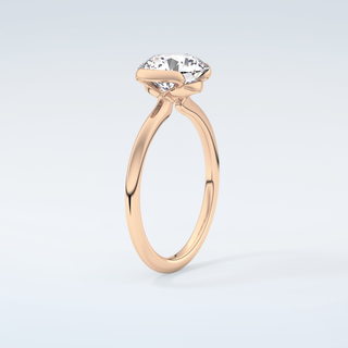 2.0 CT Round Cut Half Bezel Moissanite Engagement Ring 12