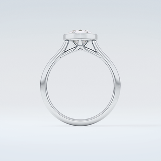 1.5 CT Pear Cut Bezel Style Moissanite Engagement Ring 14