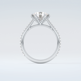 2.0 CT Round Cut Pave Moissanite Engagement Ring 14