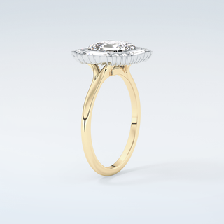 1.5 CT Asscher Cut Cathedral Style Moissanite Engagement Ring 6